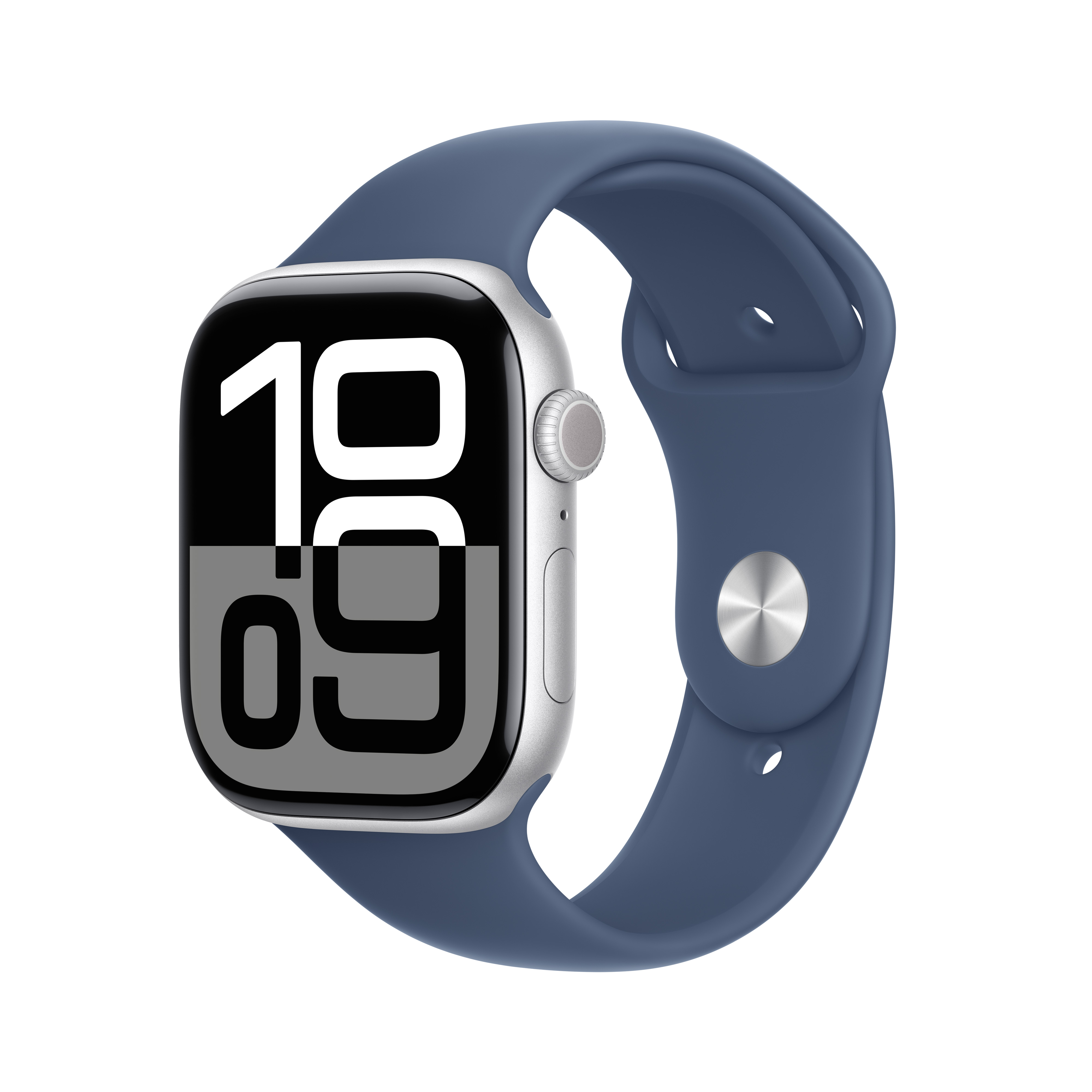Watch Apple Watch Series 10 Apple Watch Series 10 GPS 46mm Silver Aluminium Case with Denim Sport Band S M